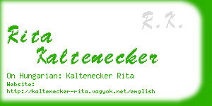 rita kaltenecker business card